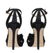 Jimmy Choo Black Satin Platform Sandals