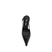 Prada Black Calf Leather Bos Taurus High Heel Pumps