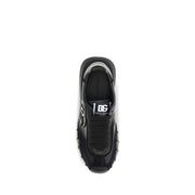 Dolce & Gabbana Black Calf Leather Bos Taurus Athletic Sneakers