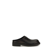 MM6 Black Calf Leather Bos Taurus Mules
