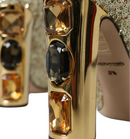 Dolce & Gabbana Gold Sequin Crystal Heels