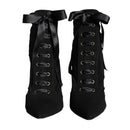 Dolce & Gabbana Black Jersey Stretch Ankle Booties Shoes