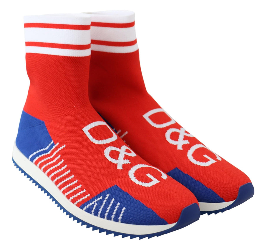 Dolce & Gabbana Sorrento red polyester sock sneakers - side profile