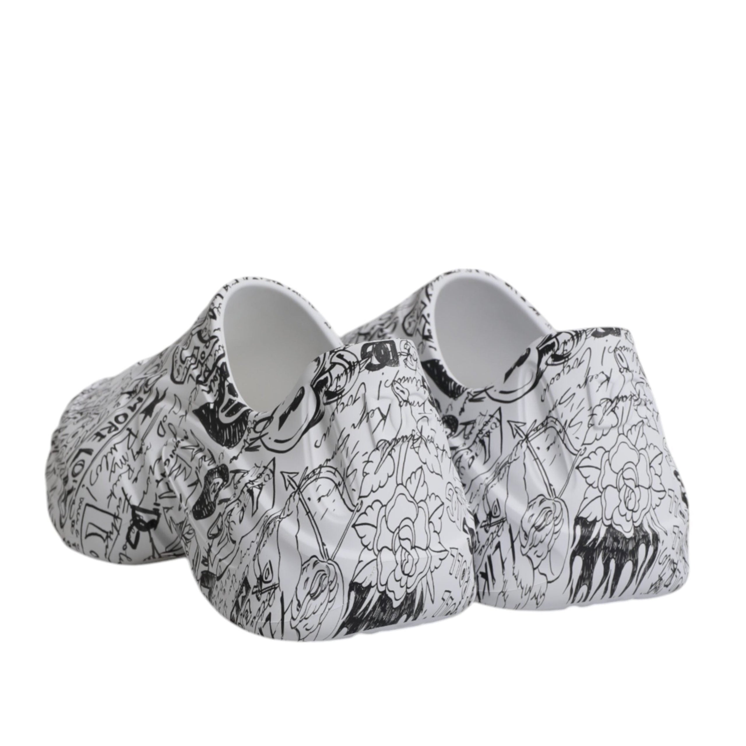 Dolce & Gabbana White Black Graffiti Daymaster Men’s Shoes
