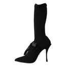 Dolce & Gabbana Black Stiletto Mid Calf Boots