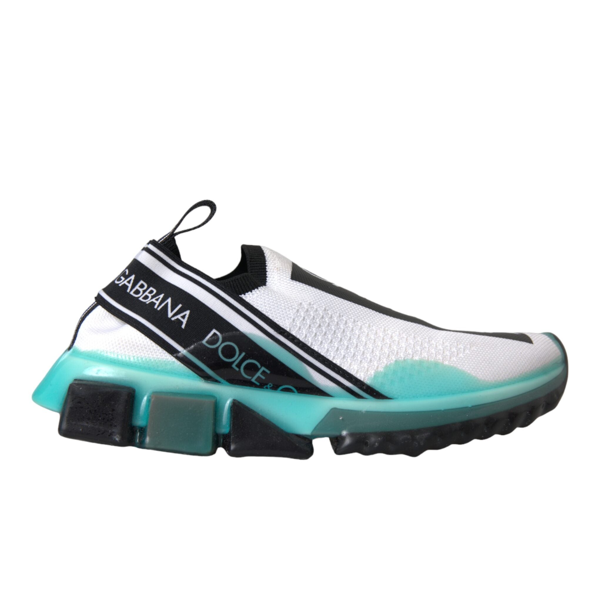 Dolce & Gabbana Black White Blue Slip On Sorrento Sneakers