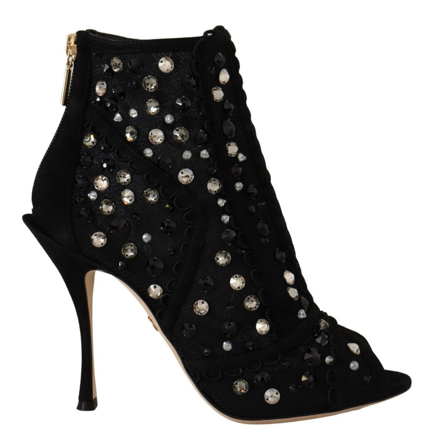 Dolce & Gabbana Crystal-Embellished Stretch Booties