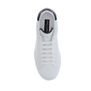 Dolce & Gabbana White Portofino Men's Sneakers with Navy Detail