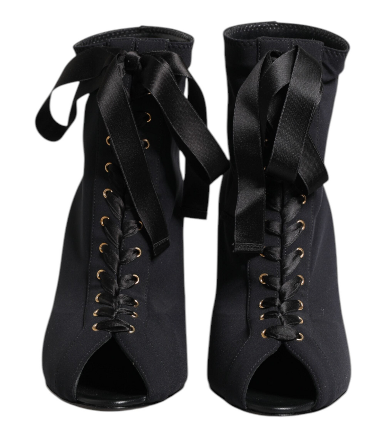Dolce & Gabbana Black Stiletto Lace-Up Ankle Boots