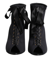 Dolce & Gabbana Black Stiletto Lace-Up Ankle Boots