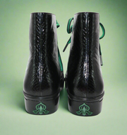 Michaela V Lucra black Italian leather sneakers - pair flat lay