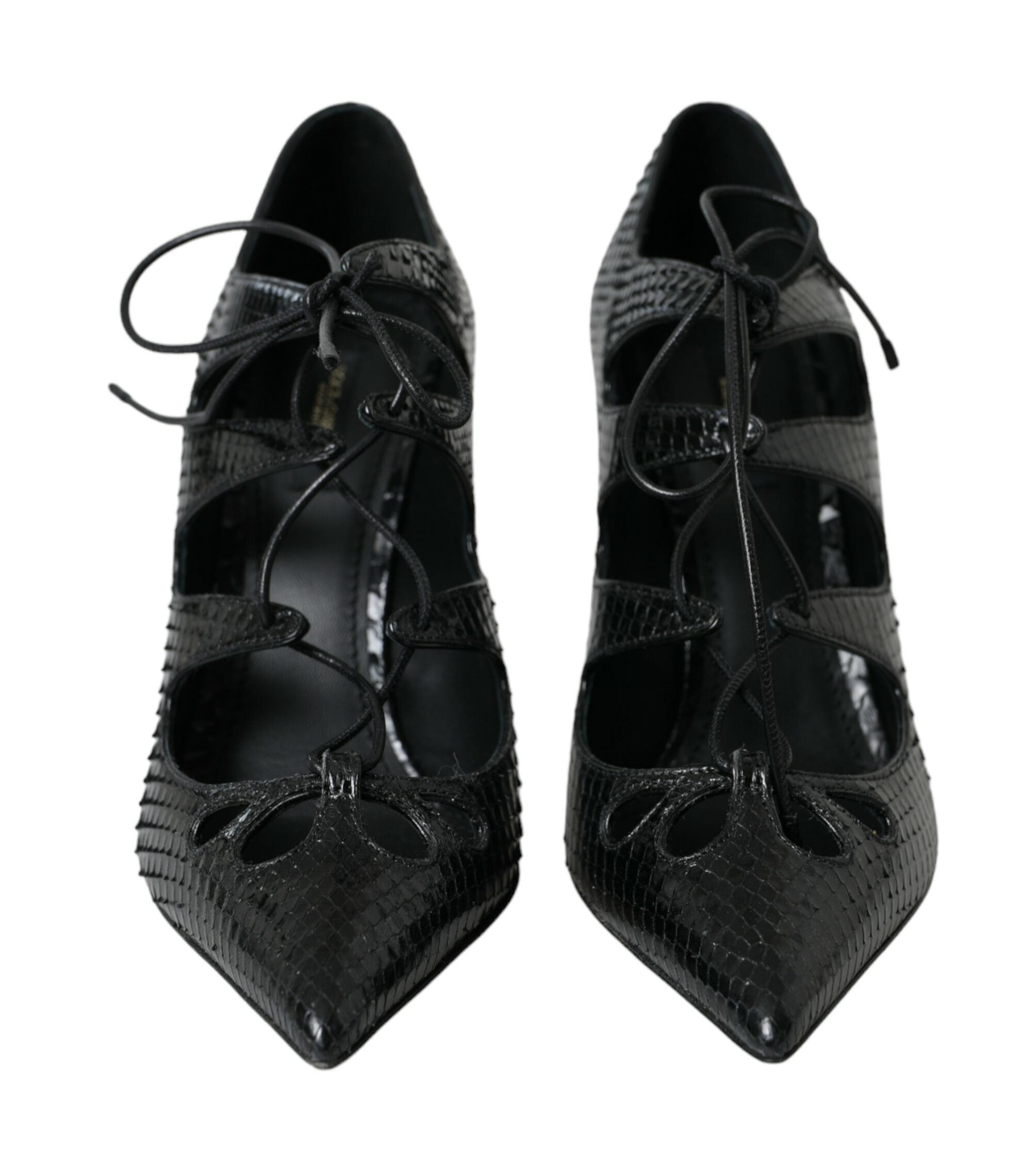 Dolce & Gabbana Black Python Leather Mary Jane Pumps Shoes