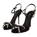 Dolce & Gabbana Black Heels with Crystal Bow