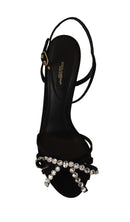 Dolce & Gabbana Black Heels with Crystal Bow
