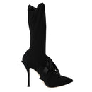 Dolce & Gabbana Black Stiletto Mid Calf Boots