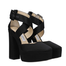 Jimmy Choo Black Satin Platform Sandal