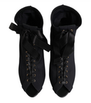 Dolce & Gabbana Black Stiletto Heels Lace Up Boots Shoes