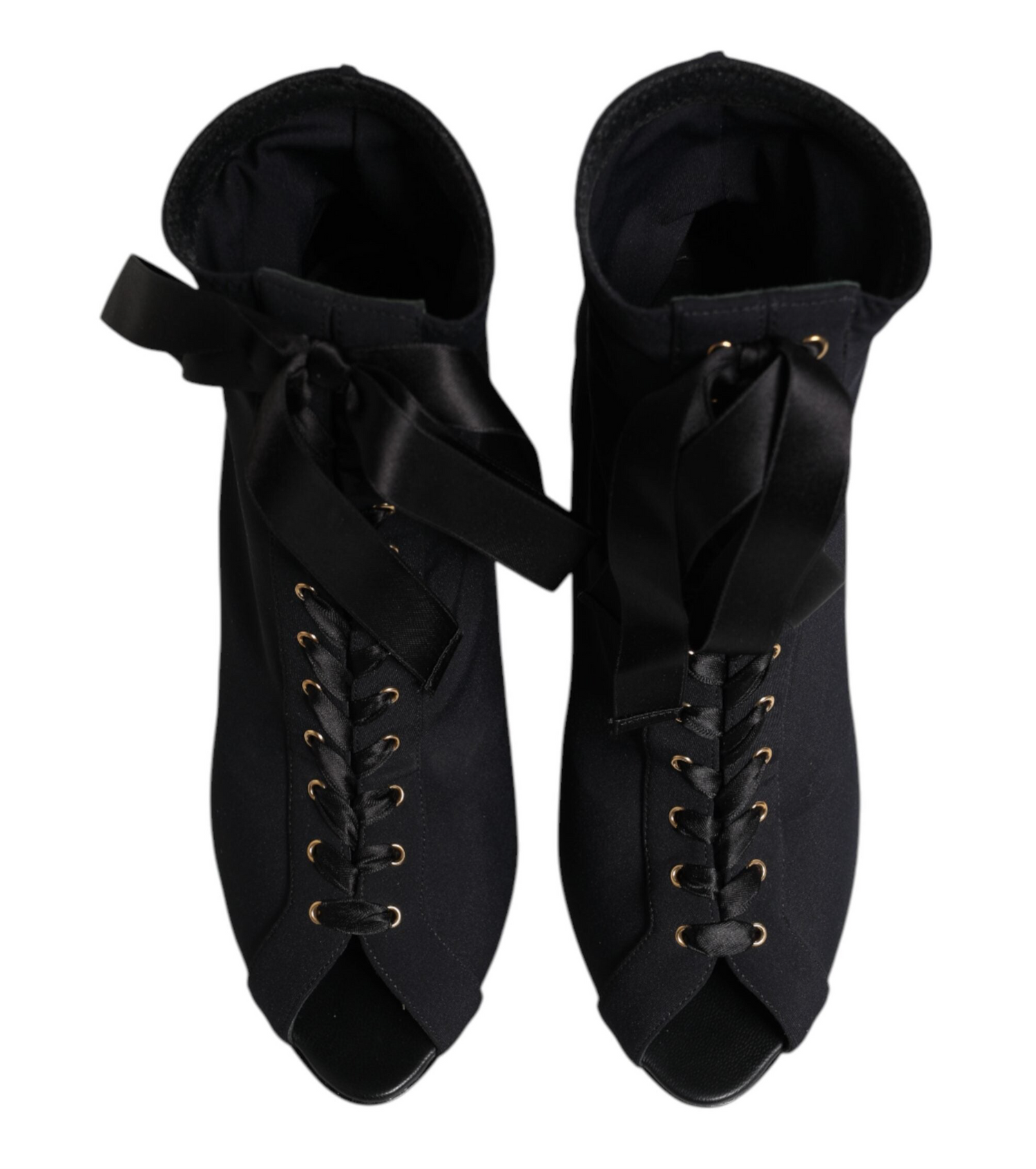 Dolce & Gabbana Black Stiletto Lace-Up Ankle Boots