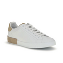 Dolce & Gabbana White Sneakers w Beige Heel Branding