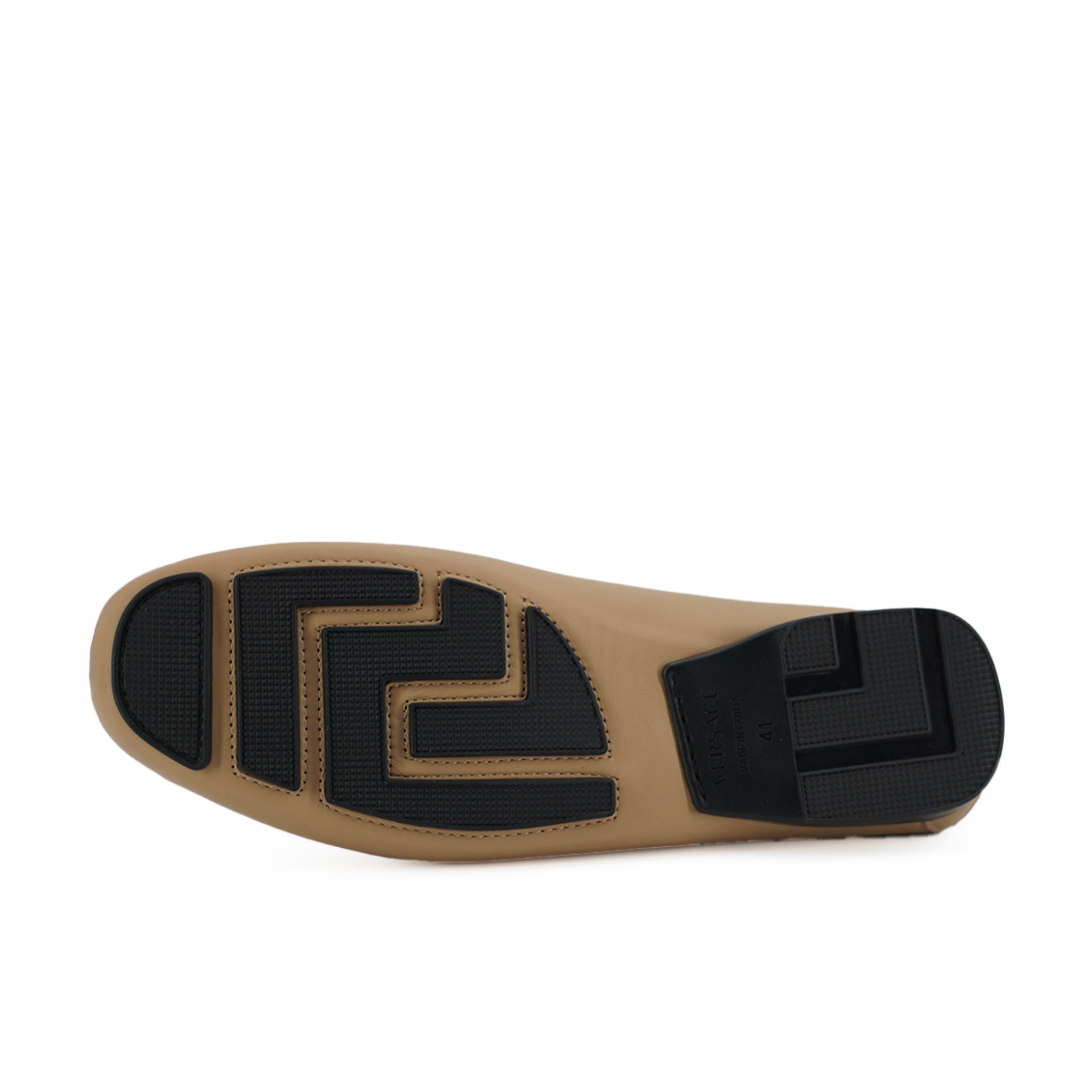 Versace Medusa Gold-Tone Leather Loafers