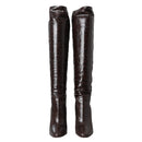 Dolce & Gabbana Brown Exotic Leather Knee High Boots