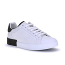 Dolce & Gabbana White Sneakers w Black Heel Detailing