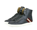 Bally Dark Grey Leather High Top Sneakers