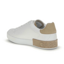 Dolce & Gabbana White Sneakers w Beige Heel Branding