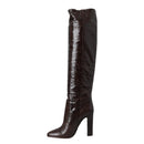 Dolce & Gabbana Brown Exotic Leather Knee High Boots