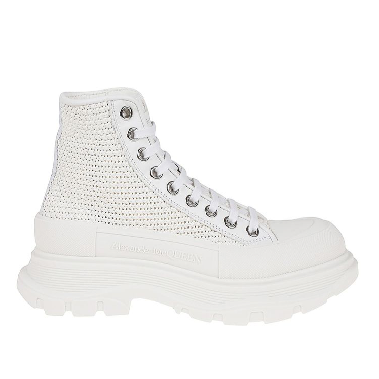 Alexander McQueen White Tread Slick High-Top Sneakers