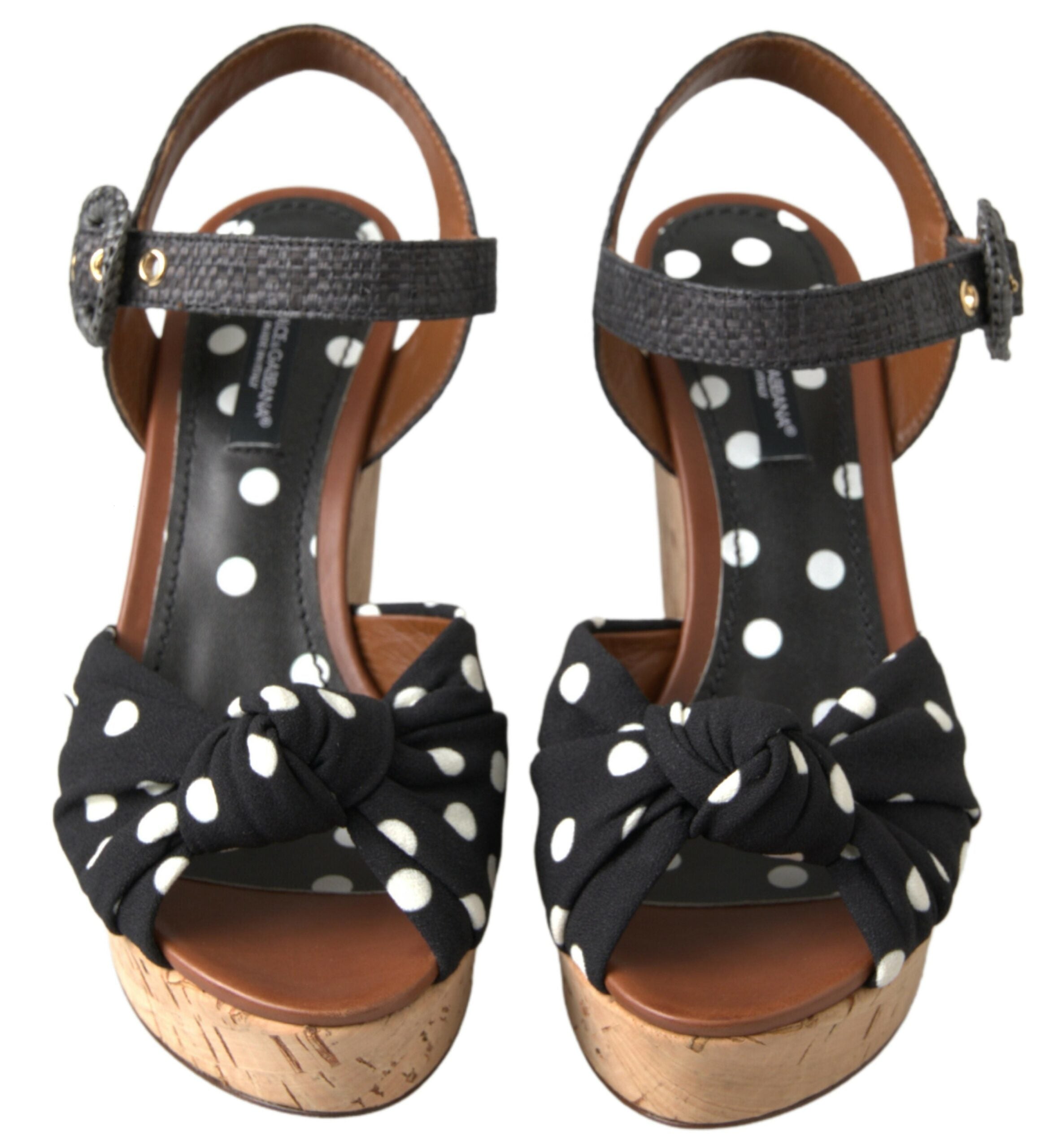 Dolce & Gabbana Polka-Dotted Ankle Wedges