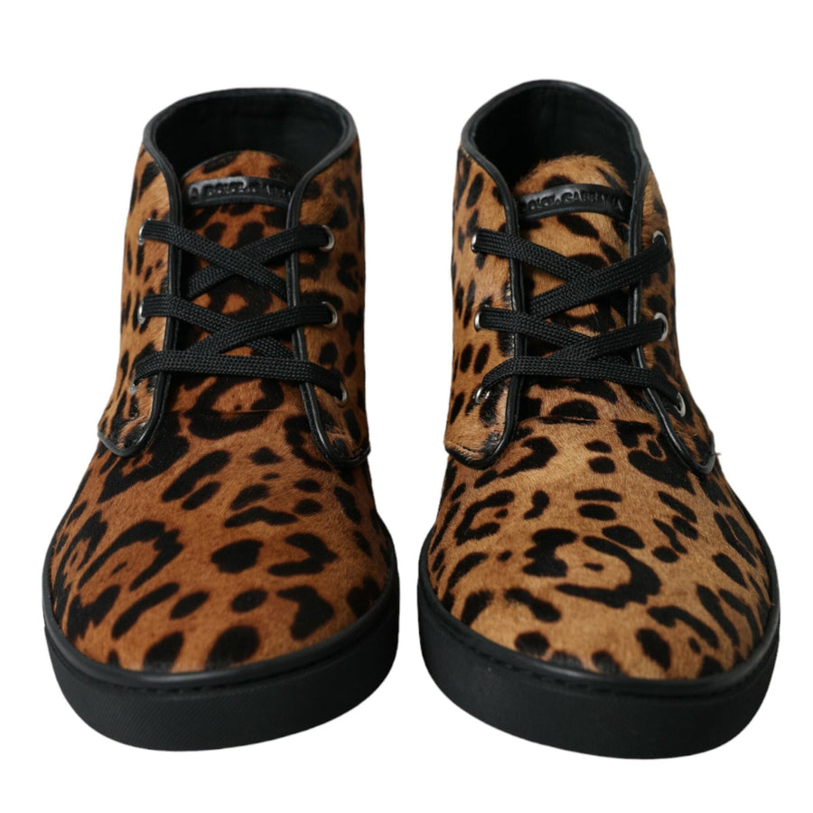 Dolce & Gabbana Elegant Leopard Print Sneakers