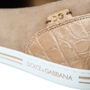 Dolce & Gabbana Beige Suede Caiman Loafers