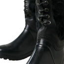 Dolce & Gabbana Lace Up Shearling Rain Boots