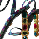 Dolce & Gabbana Multicolor Jacquard Crystals Sandals