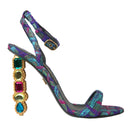 Dolce & Gabbana Multicolor Jacquard Crystals Sandals