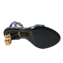 Dolce & Gabbana Multicolor Jacquard Crystals Sandals