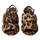 Dolce & Gabbana Brown Leopard Slingback Heels Sandals