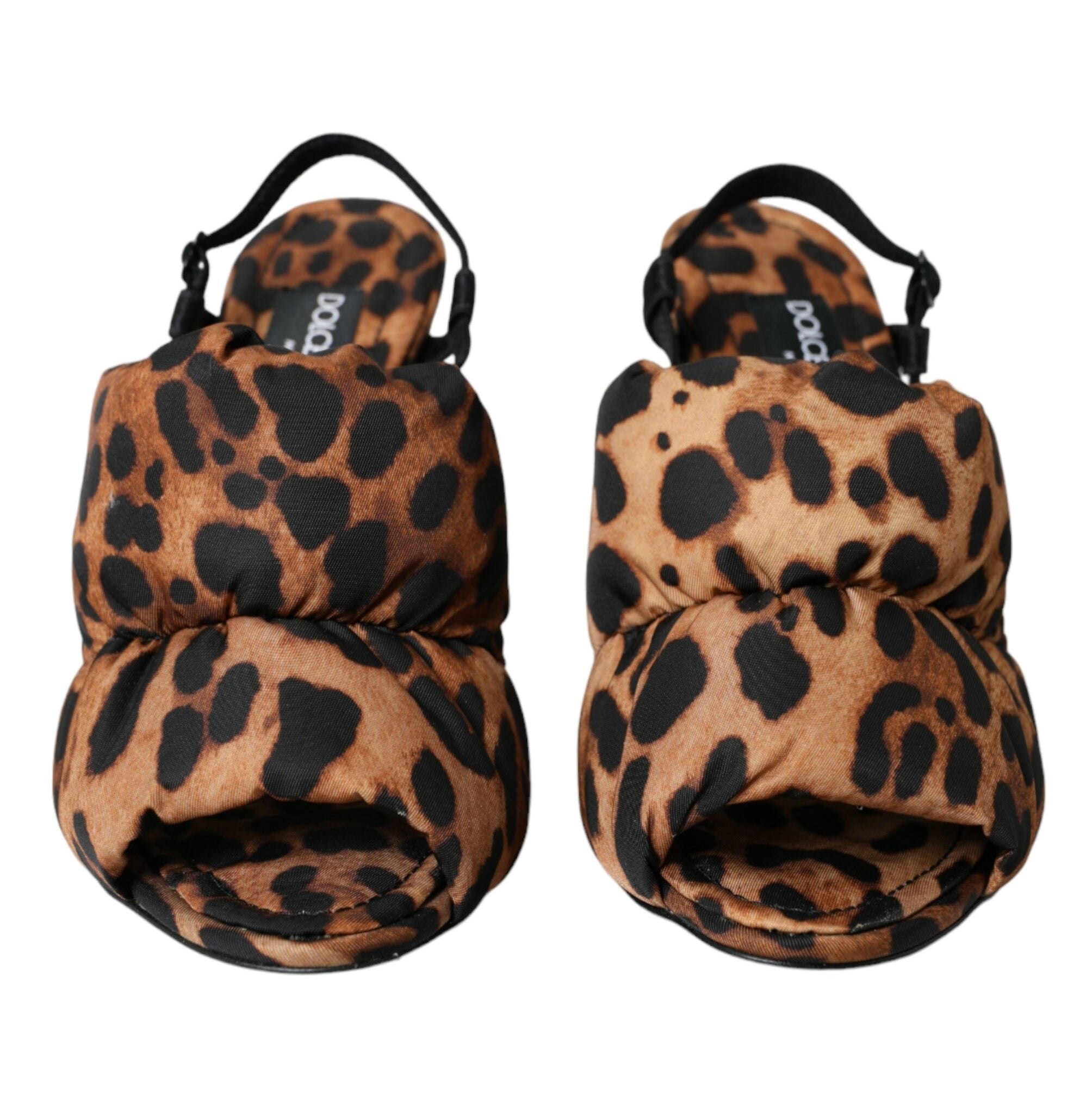 Dolce & Gabbana Brown Leopard Slingback Heels Sandals
