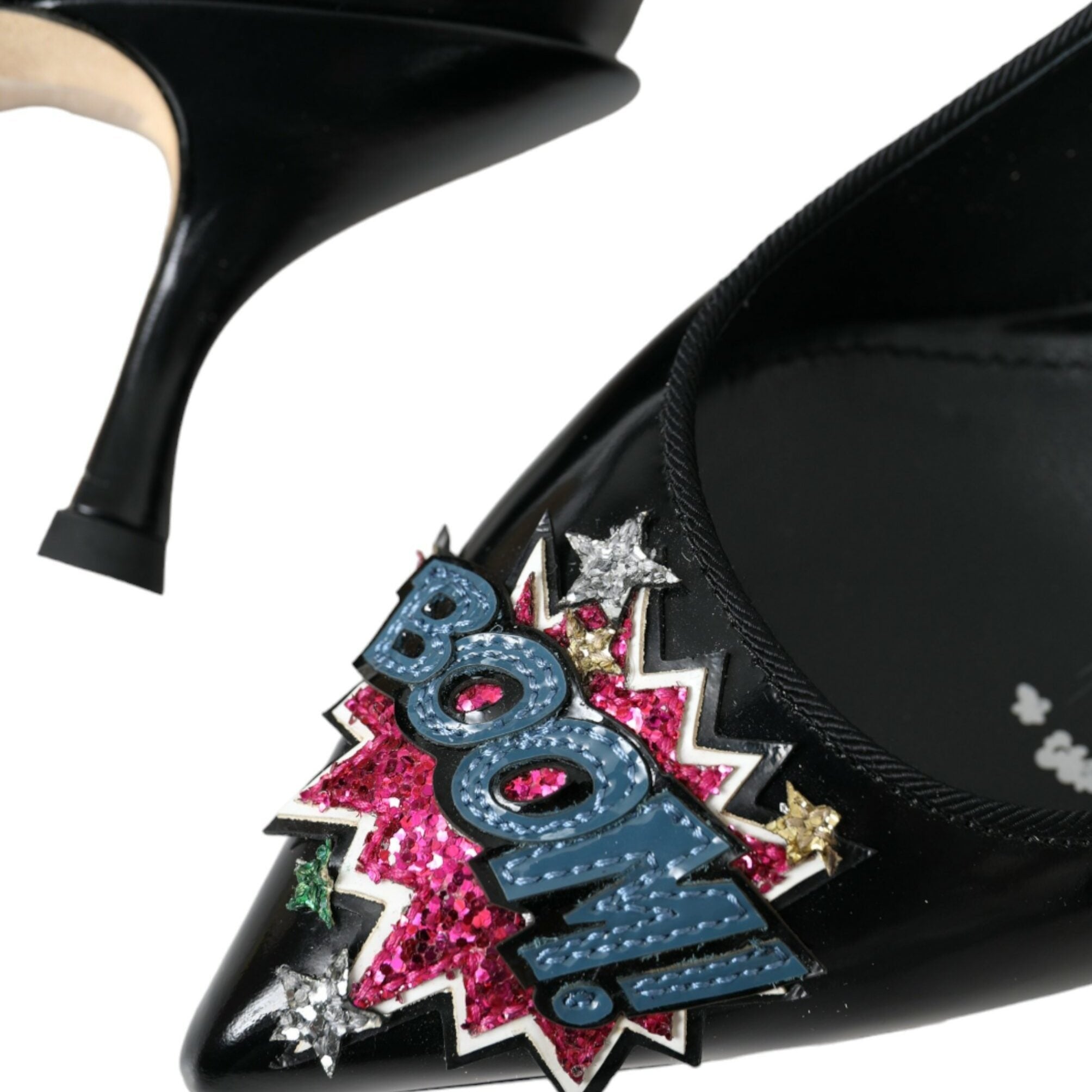 Dolce & Gabbana Black Leather BOOM Heels