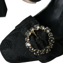 Dolce & Gabbana Black Brocade Crystals Heels