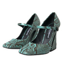 Dolce & Gabbana Aqua Python Leather Mary Jane Pumps