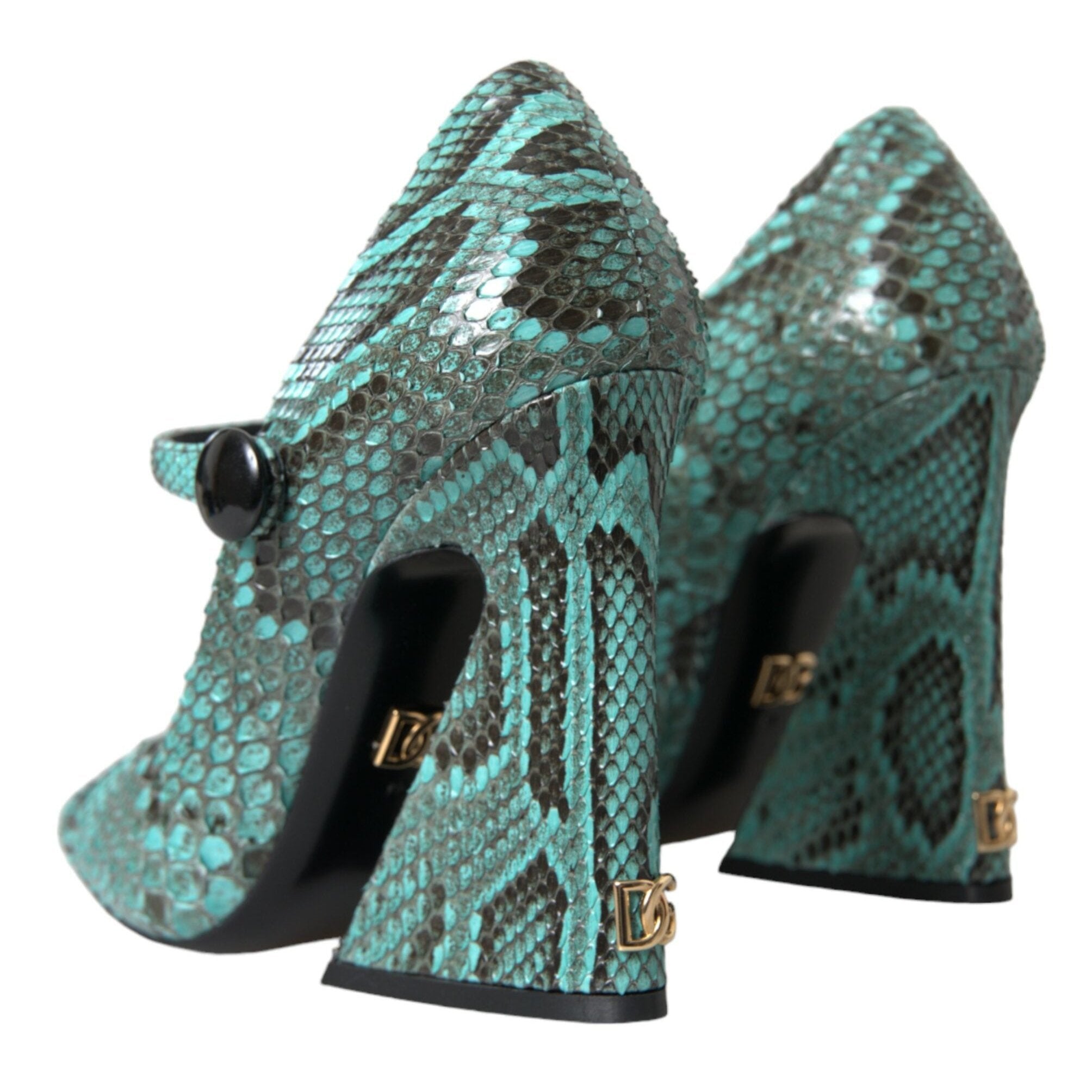 Dolce & Gabbana Aqua Python Leather Mary Jane Pumps