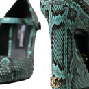 Dolce & Gabbana Aqua Python Leather Mary Jane Pumps