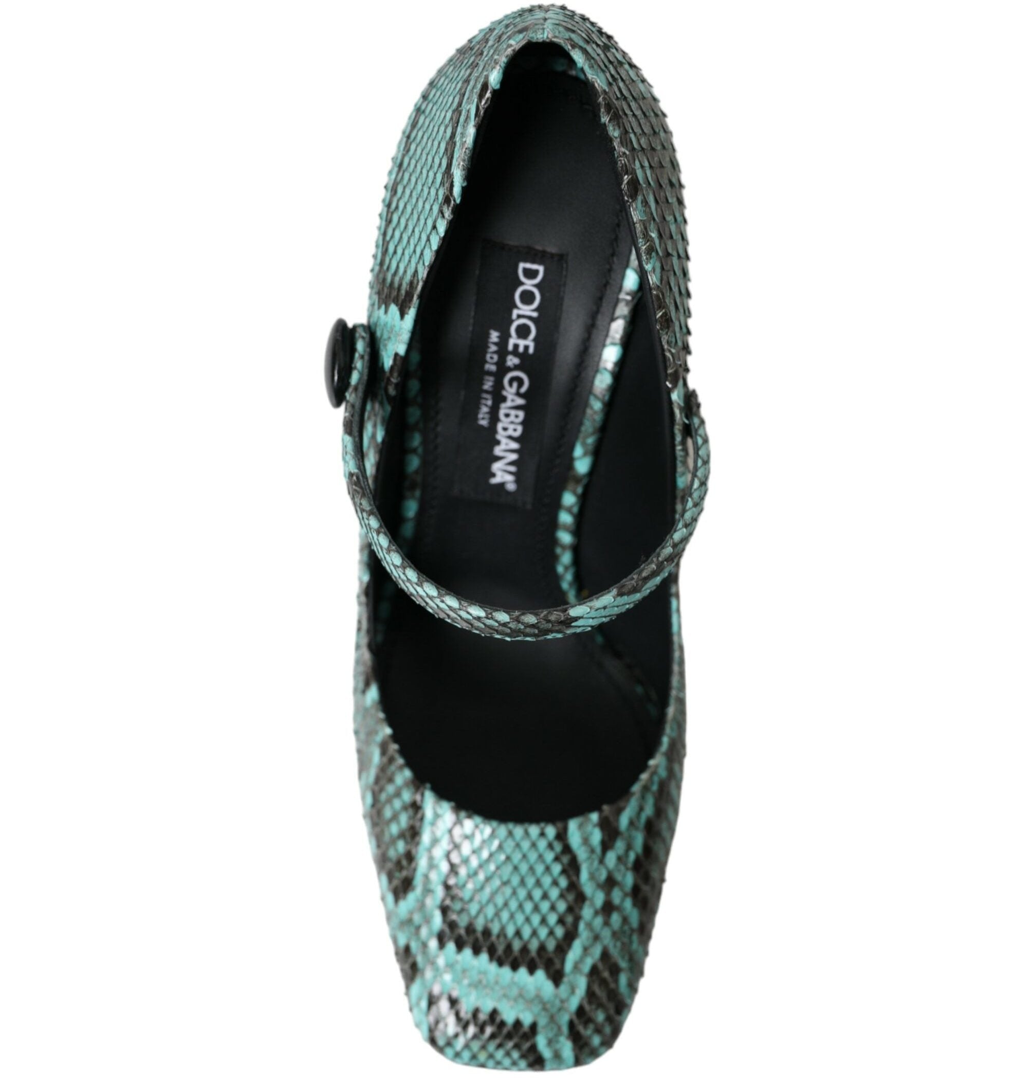 Dolce & Gabbana Aqua Python Leather Mary Jane Pumps