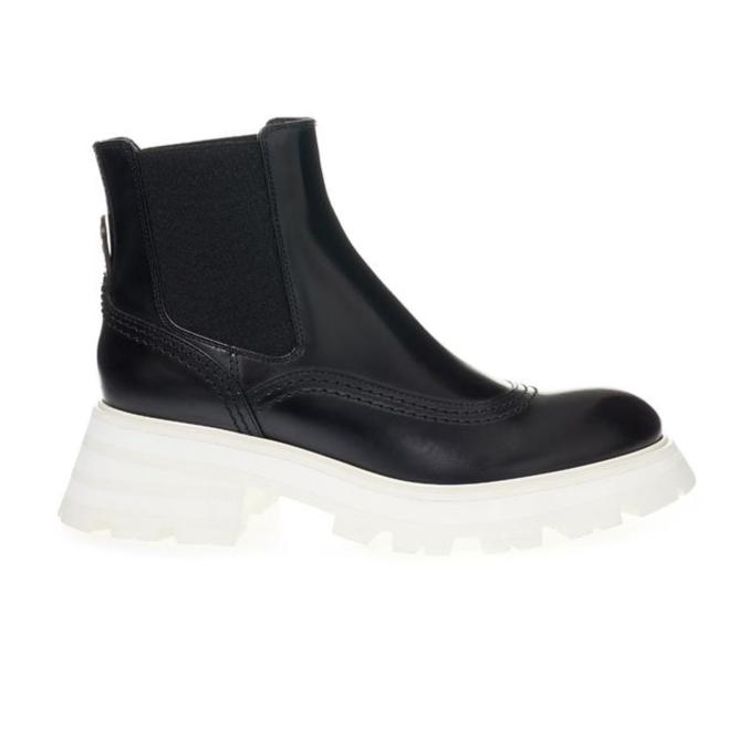 Alexander McQueen Leather Boots in Timeless Black & White