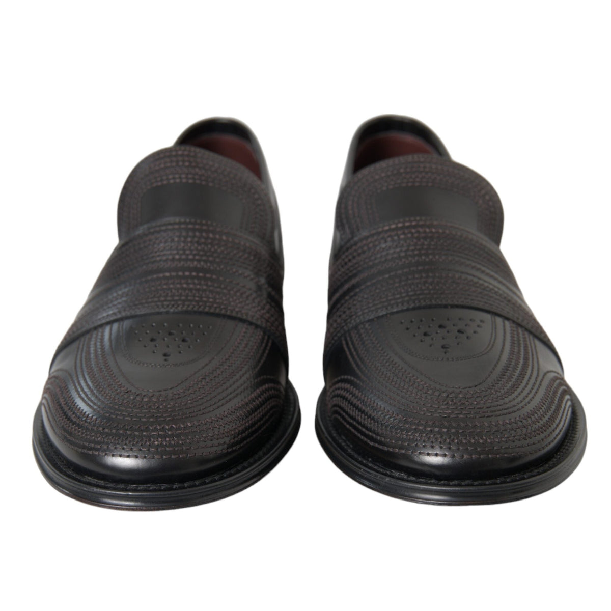 Dolce & Gabbana Black Brown Leather Loafer Men Dress Shoes