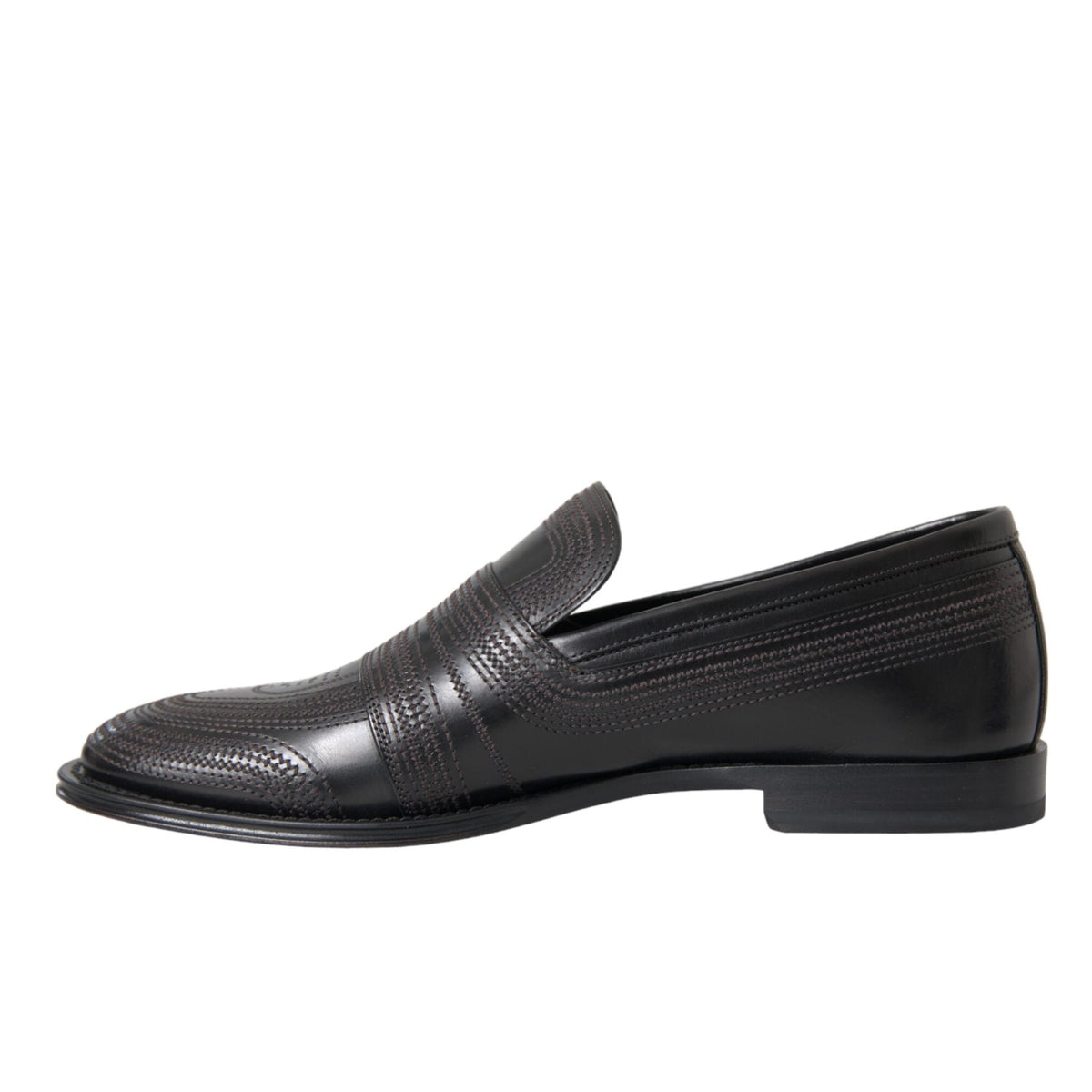 Dolce & Gabbana Black Brown Leather Loafer Men Dress Shoes