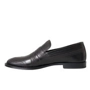 Dolce & Gabbana Black Brown Leather Loafer Men Dress Shoes