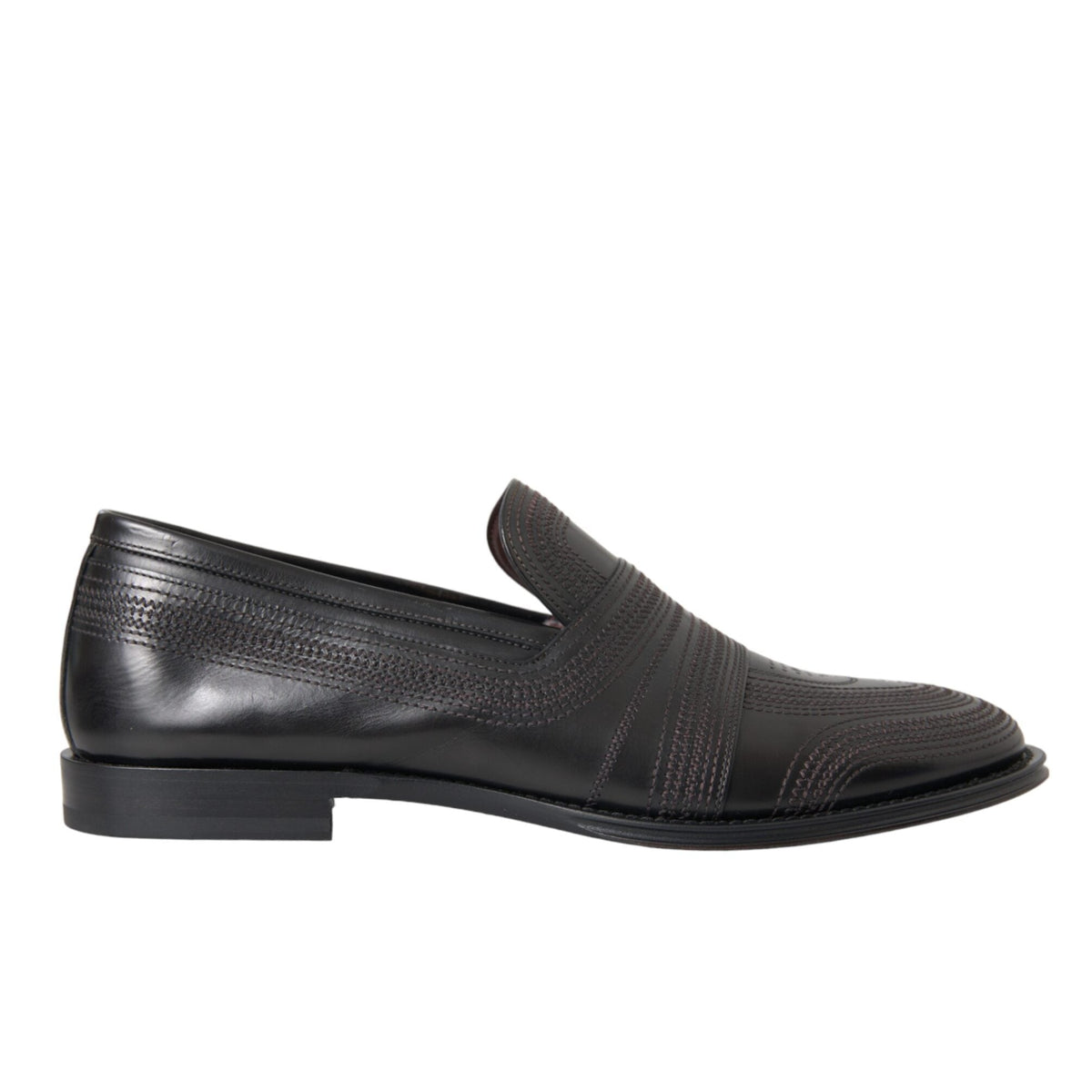 Dolce & Gabbana Black Brown Leather Loafer Men Dress Shoes